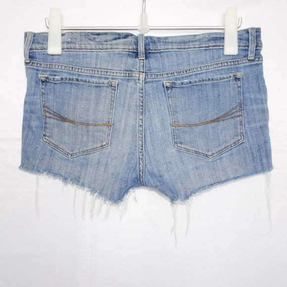 Aritzia TNA Blue Denim Mid Rise Raw Hem Shorts - Picture 2 of 4